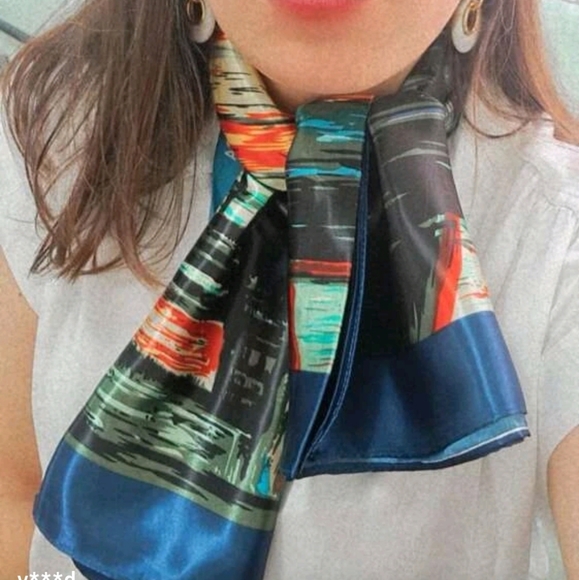 💖 Square Colorful Hair or neck Scarf - Picture 11 of 12